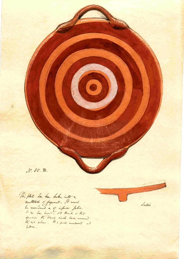 (85B) Plate with light and dark red bands
